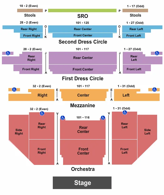 ENDSTAGE NO PIT Seating Map Seating Chart