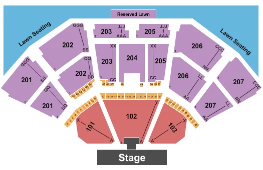 T STAGE Seating Map Seating Chart