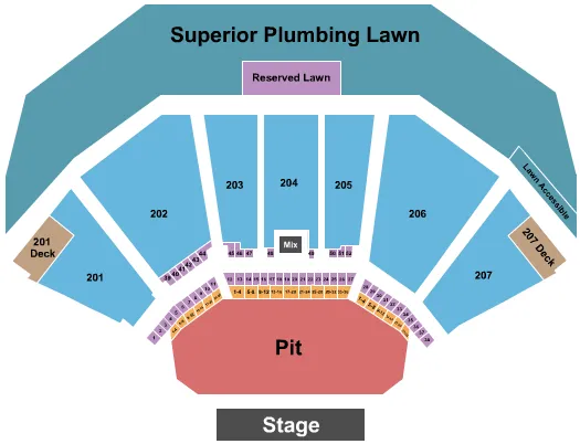 END STAGE LARGE PIT 2 Seating Map Seating Chart