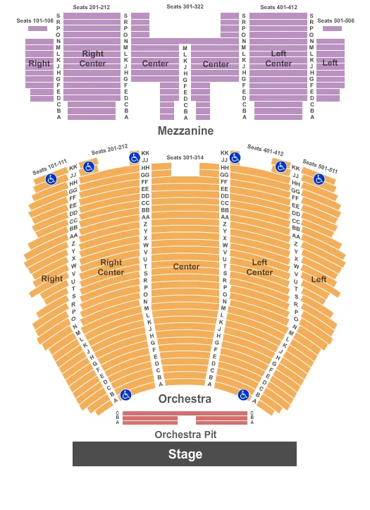 CENTENNIAL HALL AZ ENDSTAGE RESERVED Seating Map Seating Chart