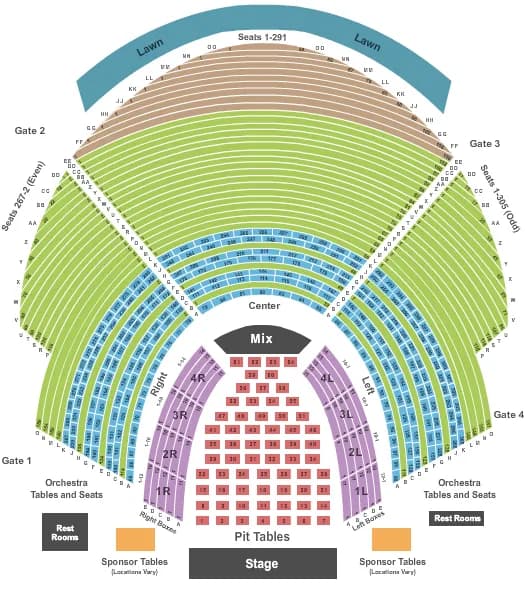 CONCERT WITH TABLES Seating Map Seating Chart