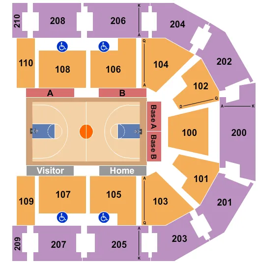 CHESAPEAKE EMPLOYERS INSURANCE ARENA BASKETBALL Seating Map Seating Chart
