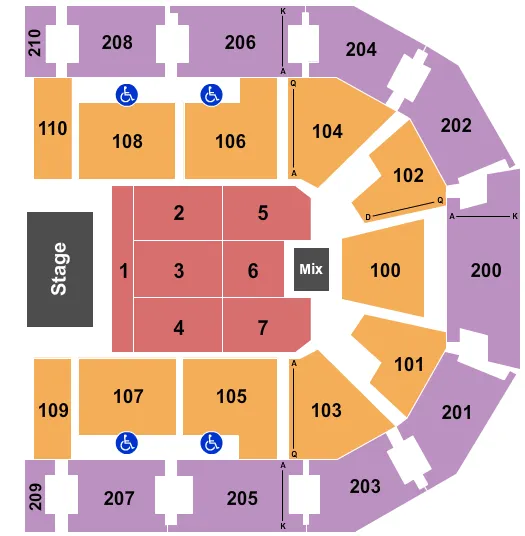 CHESAPEAKE EMPLOYERS INSURANCE ARENA ENDSTAGE 2 Seating Map Seating Chart