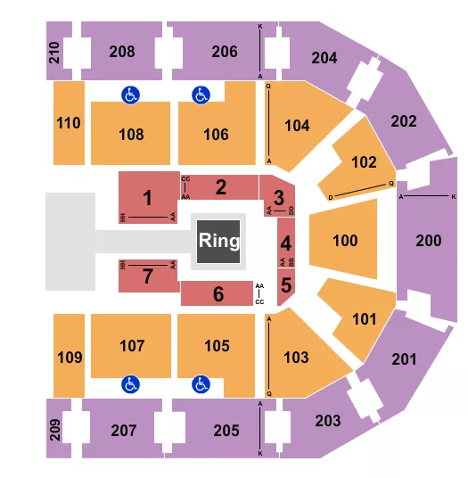 CHESAPEAKE EMPLOYERS INSURANCE ARENA WRESTLING AEW Seating Map Seating Chart