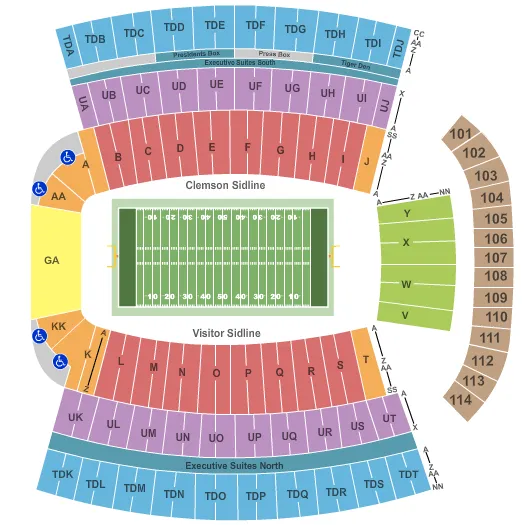 FOOTBALL Seating Map Seating Chart