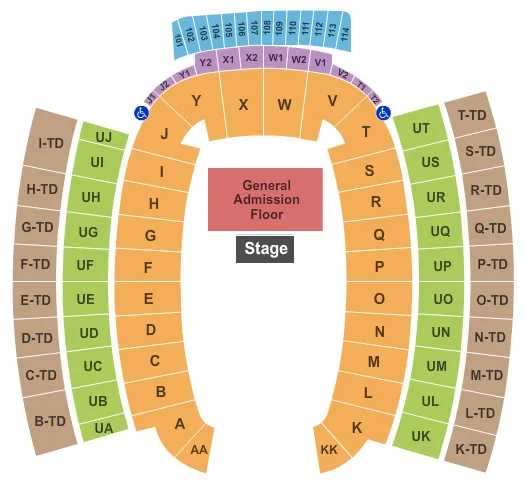 WEST STADIUM Seating Map Seating Chart
