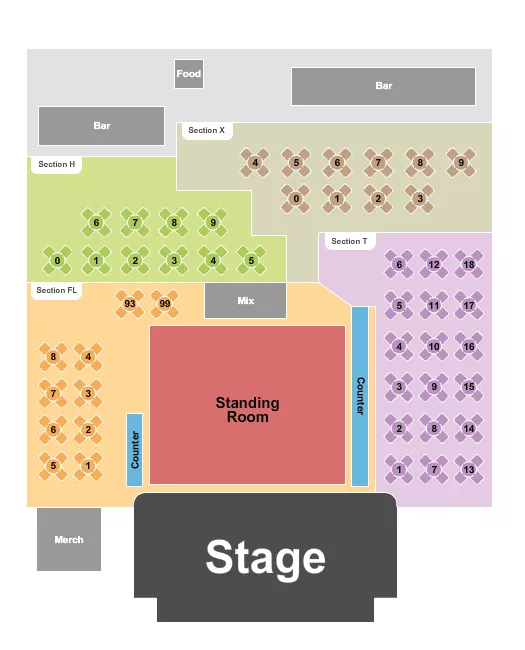 CLUB LA DESTIN ENDSTAGE GA TABLES 3 Seating Map Seating Chart