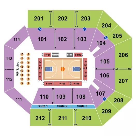 BASKETBALL 2 Seating Map Seating Chart