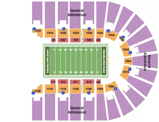 COLUMBUS LIONS Seating Map Seating Chart