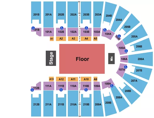 ENDSTAGE RESERVED FLOOR Seating Map Seating Chart