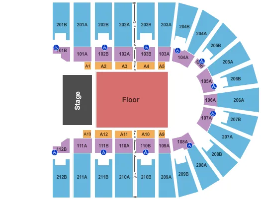 ENDSTAGE GA FLOOR Seating Map Seating Chart