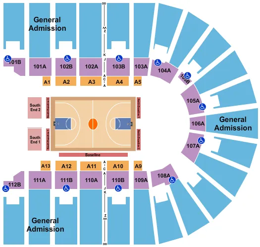 HARLEM GLOBETROTTERS 2 Seating Map Seating Chart