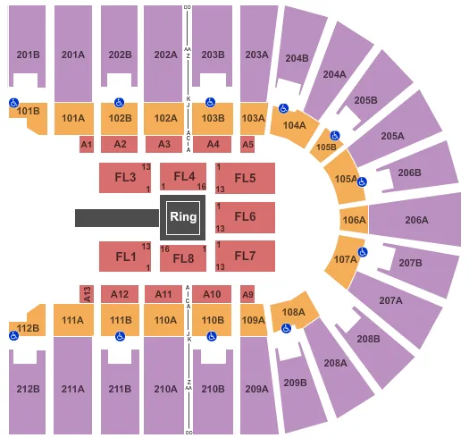 WWE Seating Map Seating Chart