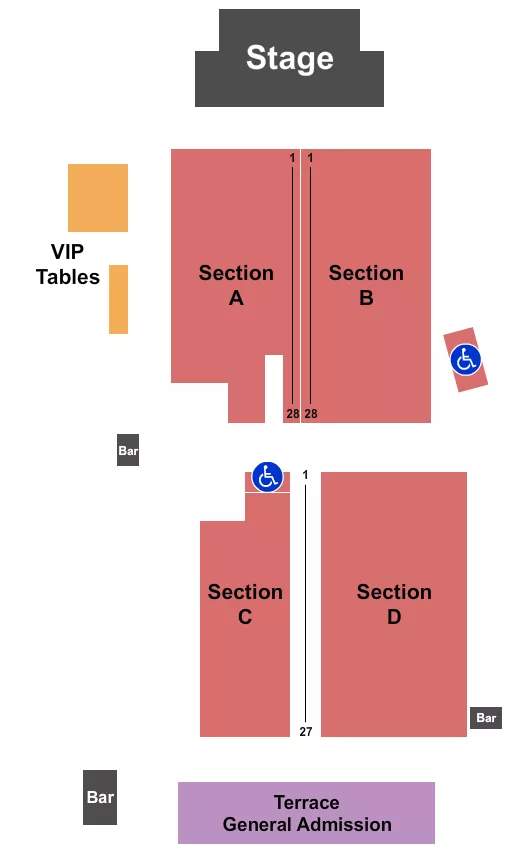 CONCERTS IN THE PARK AT VIEJAS CASINO RESORT ENDSTAGE 2 Seating Map Seating Chart