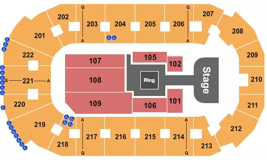 COVELLI CENTRE YOUNGSTOWN AEW Seating Map Seating Chart
