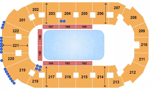 COVELLI CENTRE YOUNGSTOWN DISNEY ON ICE Seating Map Seating Chart