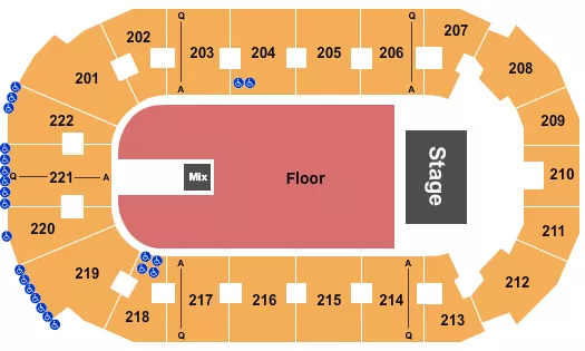COVELLI CENTRE YOUNGSTOWN END STAGE GA Seating Map Seating Chart