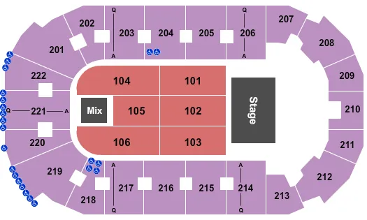 COVELLI CENTRE YOUNGSTOWN ENDSTAGE 4 Seating Map Seating Chart