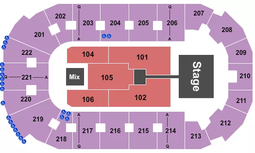 COVELLI CENTRE YOUNGSTOWN MERCYME Seating Map Seating Chart