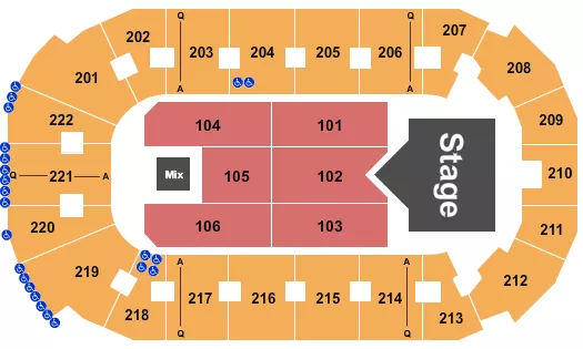 COVELLI CENTRE YOUNGSTOWN RASCAL FLATTS 1 Seating Map Seating Chart