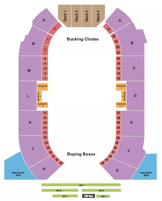 RODEO 4 Seating Map Seating Chart