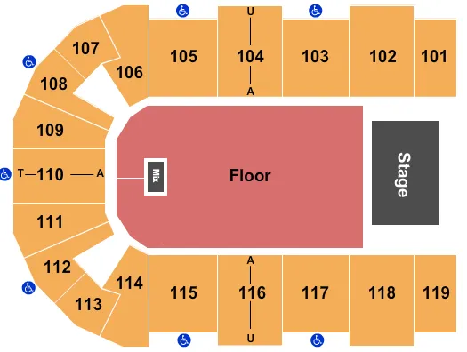 ENDSTAGE GA FLOOR Seating Map Seating Chart
