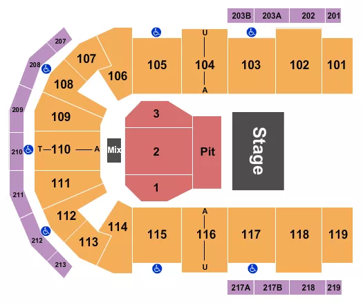 HALF HOUSE GA PIT Seating Map Seating Chart