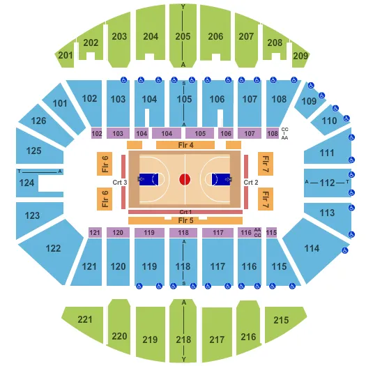 CROWN ARENA THE CROWN CENTER BASKETBALL Seating Map Seating Chart
