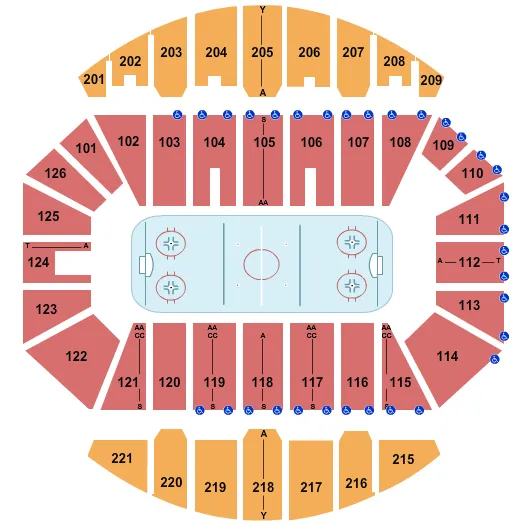 CROWN ARENA THE CROWN CENTER HOCKEY Seating Map Seating Chart