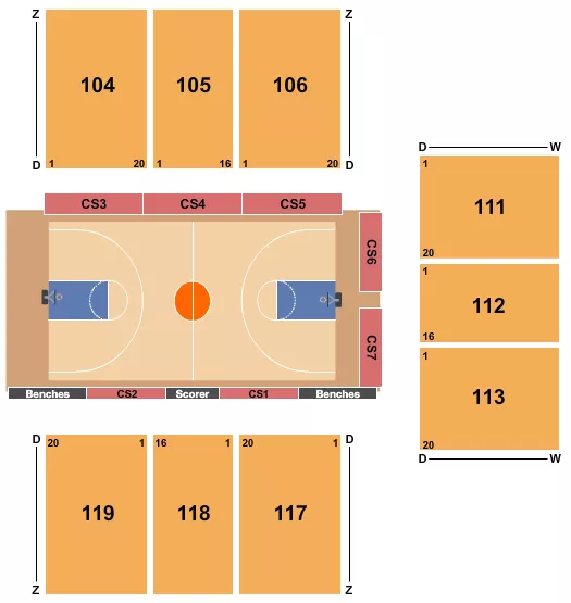CROWN ARENA THE CROWN CENTER BASKETBALL 2 Seating Map Seating Chart