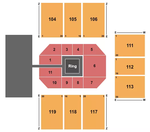 CROWN ARENA THE CROWN CENTER BOXING Seating Map Seating Chart