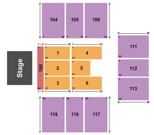 CROWN ARENA THE CROWN CENTER ENDSTAGE 2 Seating Map Seating Chart
