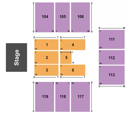 CROWN ARENA THE CROWN CENTER ENDSTAGE 3 Seating Map Seating Chart