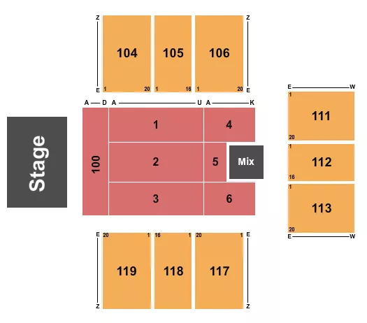 CROWN ARENA THE CROWN CENTER RB INVITATION Seating Map Seating Chart