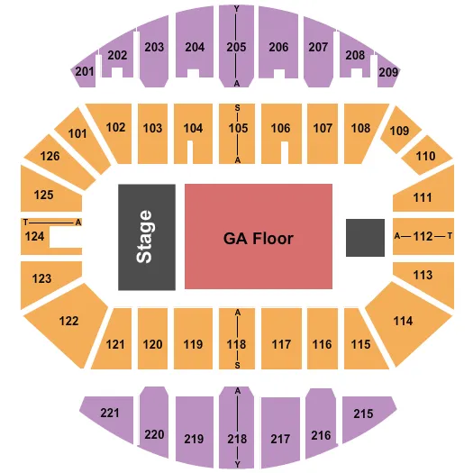 CROWN ARENA THE CROWN CENTER END STAGE GA Seating Map Seating Chart