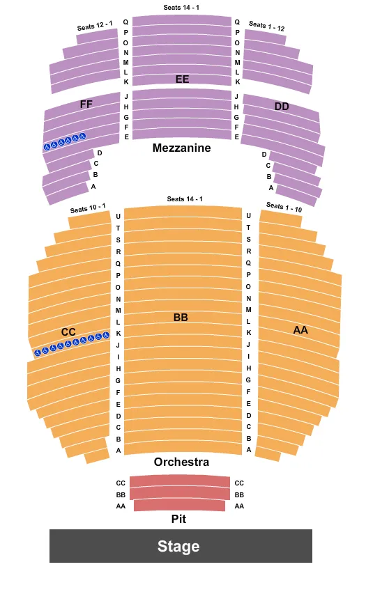 END STAGE Seating Map Seating Chart