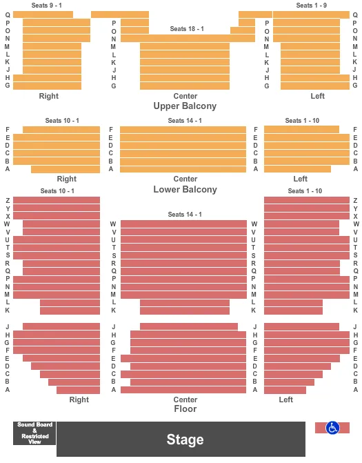 END STAGE Seating Map Seating Chart