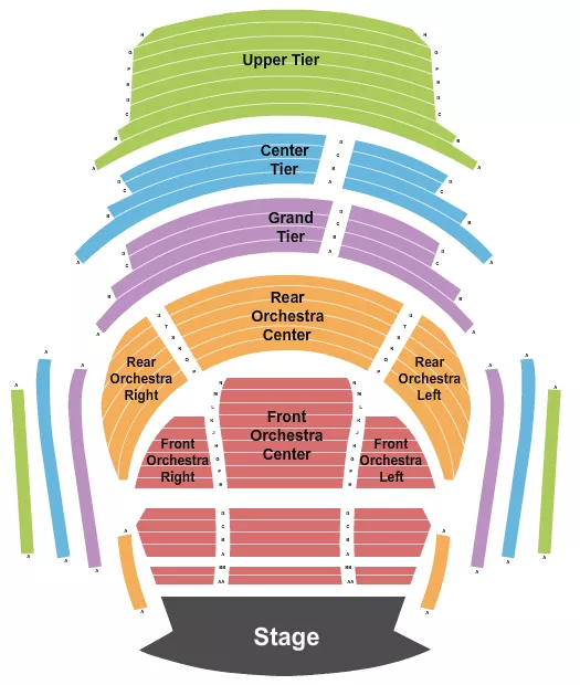 DR PHILLIPS CENTER STEINMETZ HALL ENDSTAGE ROWS 2 Seating Map Seating Chart