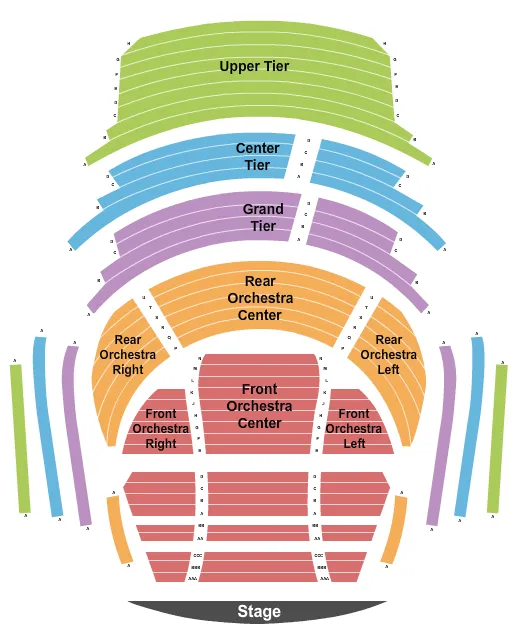 DR PHILLIPS CENTER STEINMETZ HALL ENDSTAGE ROWS Seating Map Seating Chart