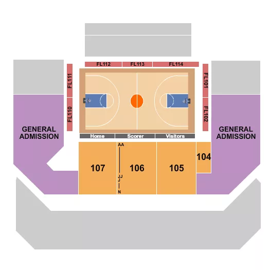 BASKETBALL CAA WOMEN Seating Map Seating Chart