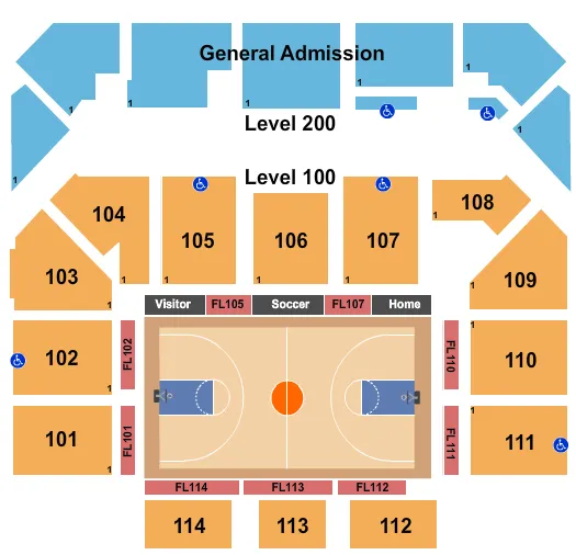BASKETBALL GA 3 Seating Map Seating Chart