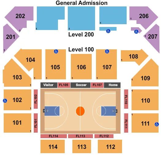 BASKETBALL Seating Map Seating Chart