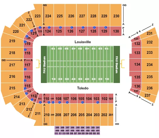 BOCA RATON BOWL Seating Map Seating Chart