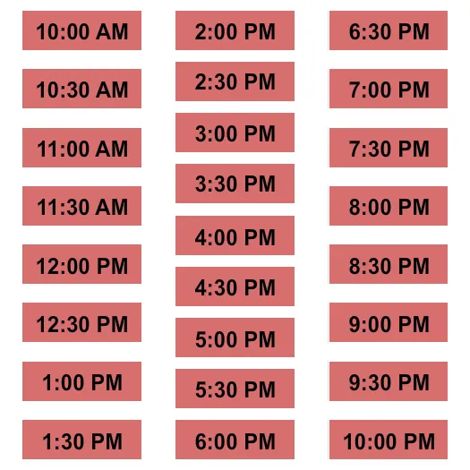 TIMED ENTRY Seating Map Seating Chart