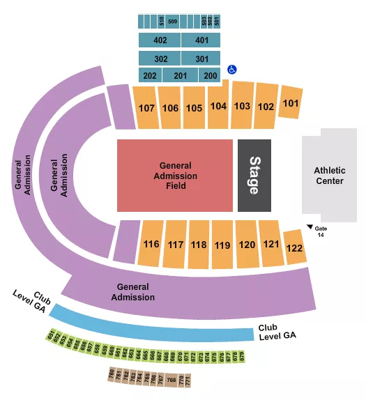 DEAD AND COMPANY Seating Map Seating Chart