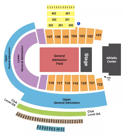 GA FIELD GA LOWER GA UPPER Seating Map Seating Chart