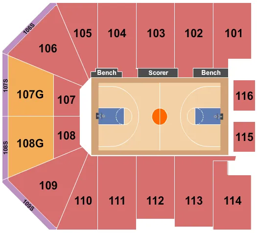 BASKETBALL Seating Map Seating Chart