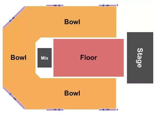 GA FLOOR GA BOWL Seating Map Seating Chart