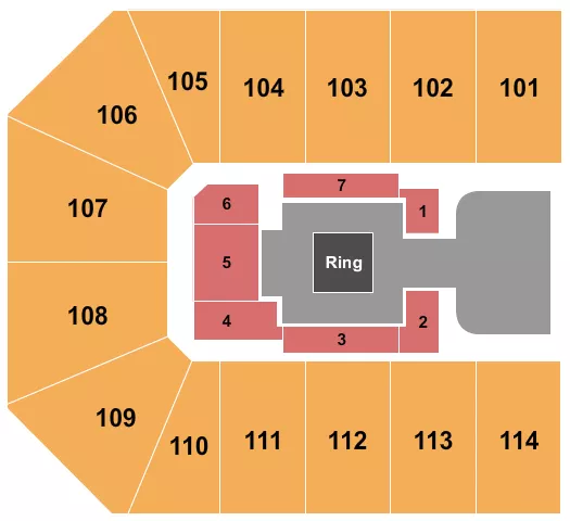 WRESTLING AEW Seating Map Seating Chart