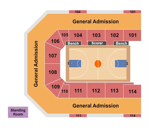 BASKETBALL 3 Seating Map Seating Chart